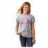 10044611 Ariat Girls' Rainbow Sunset Short Sleeve Tee - Athletic Heather Grey