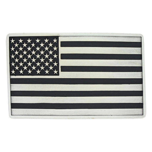 A644 Montana Silversmiths Antiqued American Flag Attitude Belt Buckle