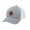 Kimes Ranch Diamond Leather Patch Cap - Grey Heather and White