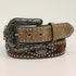 N320002002 Nocona Ladies 1 1/2 Inch Calf Hair Belt Brown Oval Concho