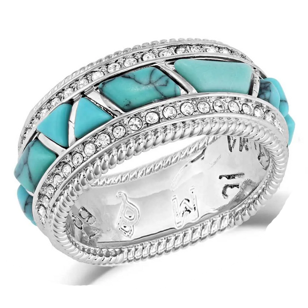 RG5481TQ Montana Silversmiths Noon Cobblestone Turquoise Ring