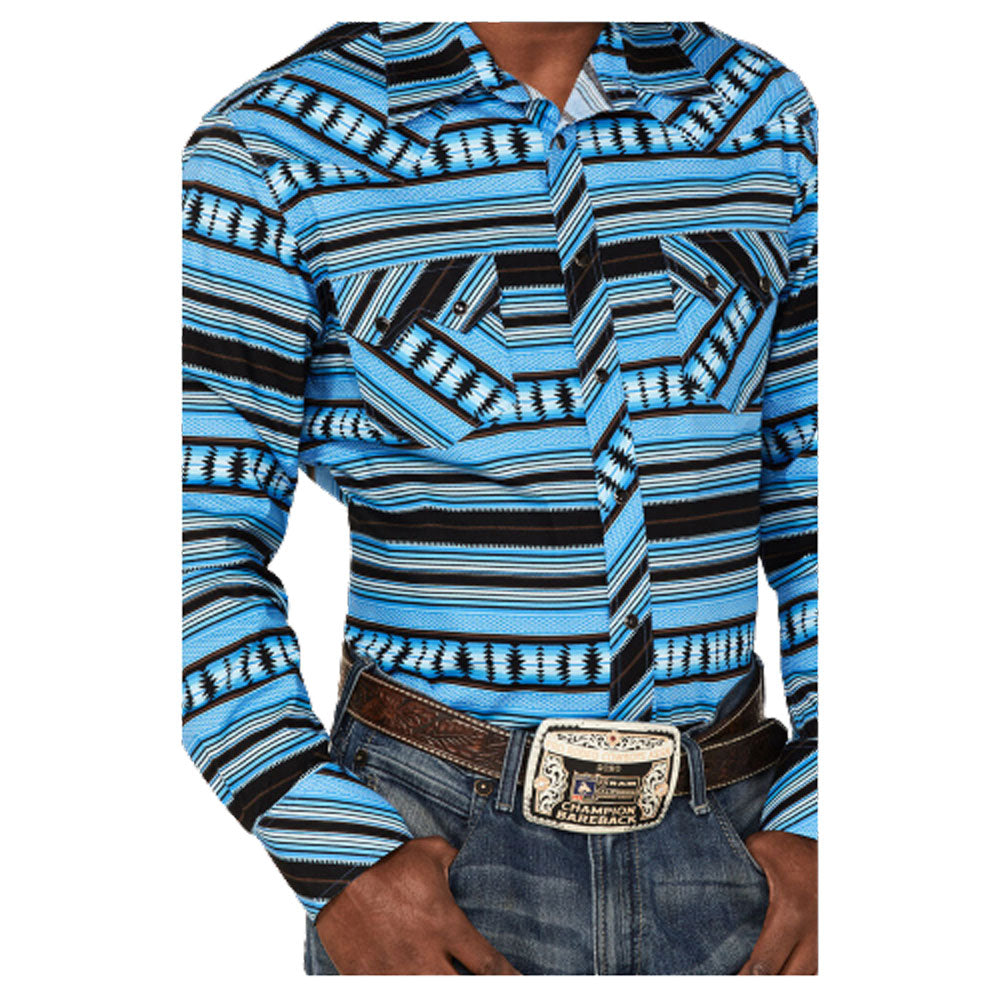 Rock & Roll Denim Men's Southwestern Striped Polo Shirt