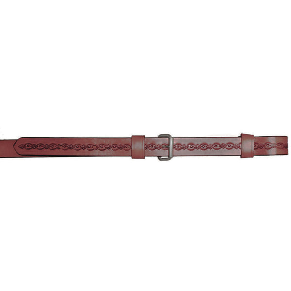 SP0811-4501 Circle Y Alpine 1 1/2 Inch Tooled Flank Cinch Walnut