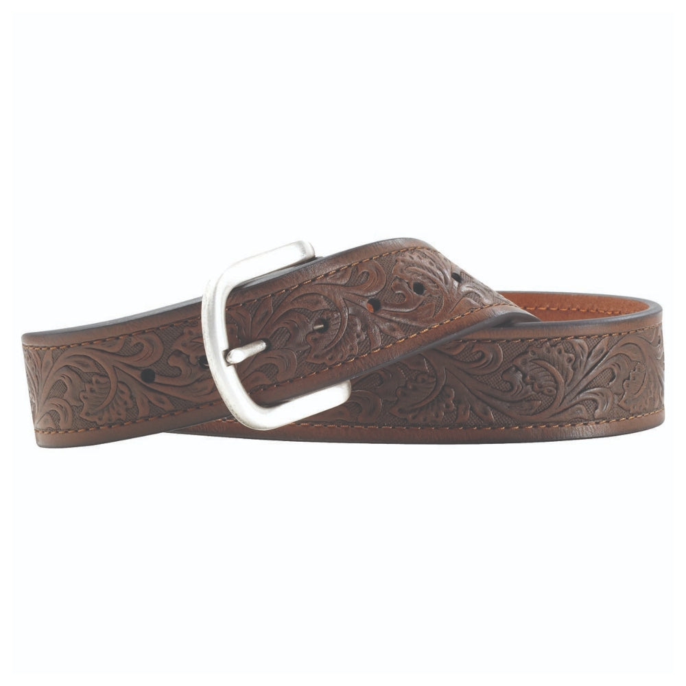 Ariat Women's Scrolling Flowers Brown Leather Western Belt