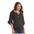 L9T9719 Panhandle Ladies 3/4 Sleeve Fashion Top - Black Large